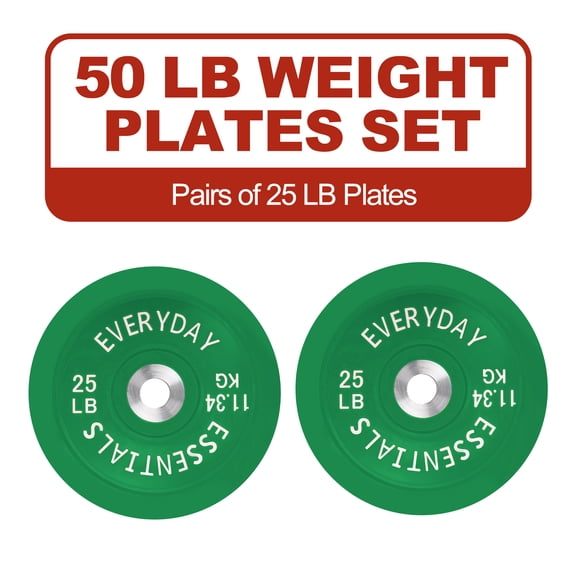 FlexWave 2-Inch Olympic Bumper Weight Plate,with Steel Hub, Multicolored, Multiple Sizes,Single & Pair, for Strength Training & Home Gym
