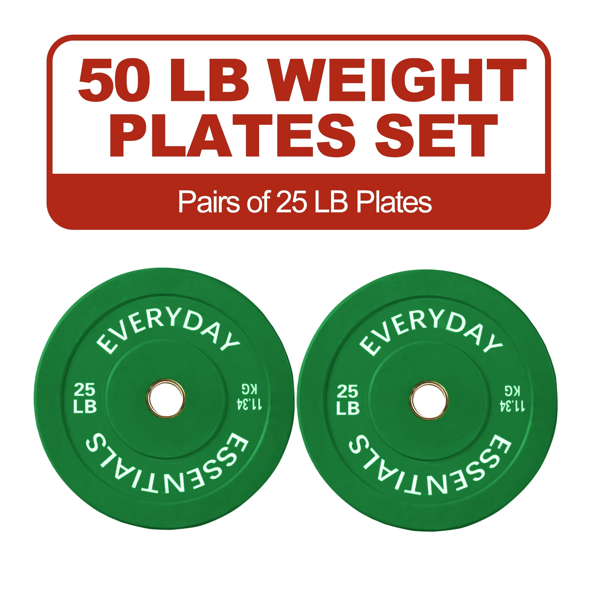 FlexWave 2-Inch Olympic Bumper Weight Plate，with Steel Hub, Multicolored, Multiple Sizes，Single & Pair, for Strength Training & Home Gym