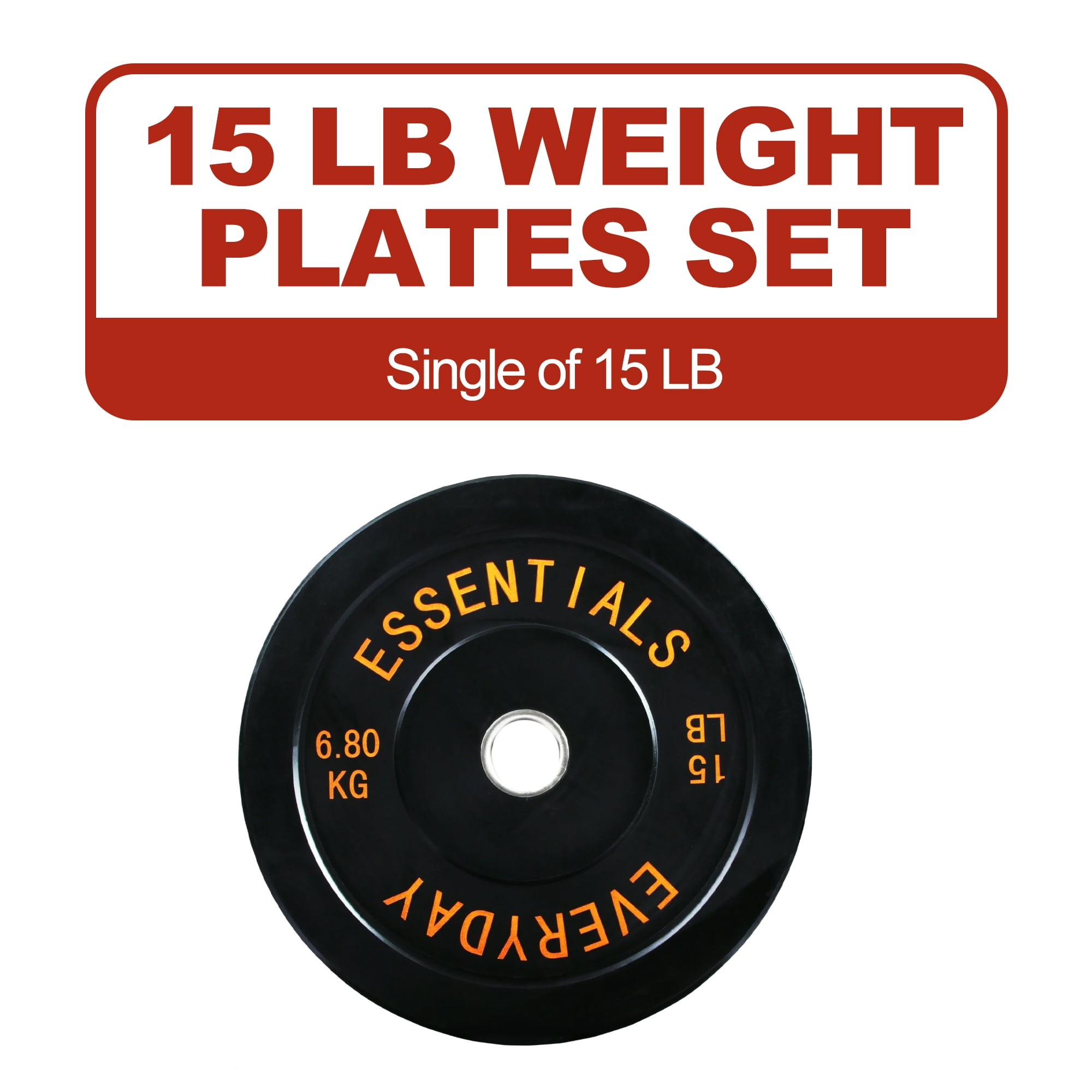 FlexWave 2-Inch Olympic Bumper Weight Plate，with Steel Hub, Black, Multiple Sizes，Single & Pair, for Strength Training & Home Gym