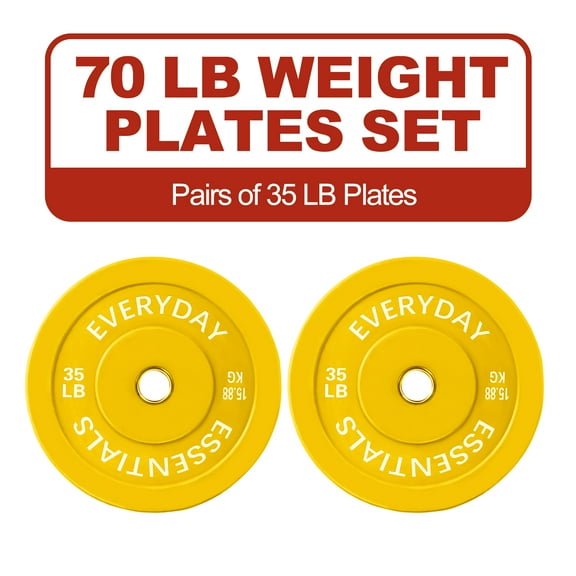FlexWave 2-Inch Olympic Bumper Weight Plate,with Steel Hub, Multicolored, Multiple Sizes,Single & Pair, for Strength Training & Home Gym