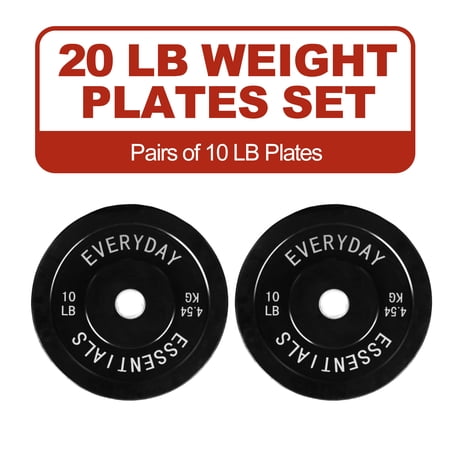 FlexWave 2-Inch Olympic Bumper Weight Plate,with Steel Hub, Black, Multiple Sizes,Single & Pair, for Strength Training & Home Gym