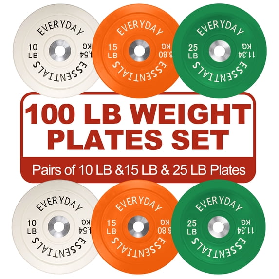 FlexWave 2-Inch Olympic Bumper Weight Plate Set,with Steel Hub, Multicolored, Multiple Sizes,for Strength Training & Home Gym