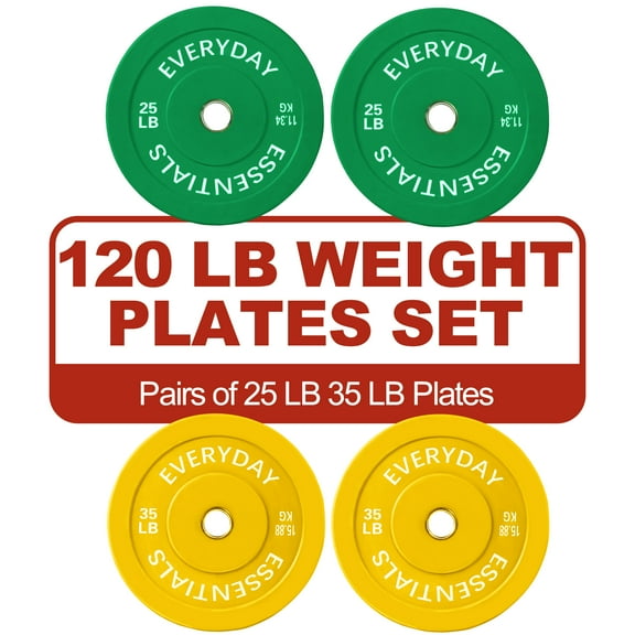 FlexWave 2-Inch Olympic Bumper Weight Plate Set,with Steel Hub, Multicolored, Multiple Sizes, for Strength Training & Home Gym