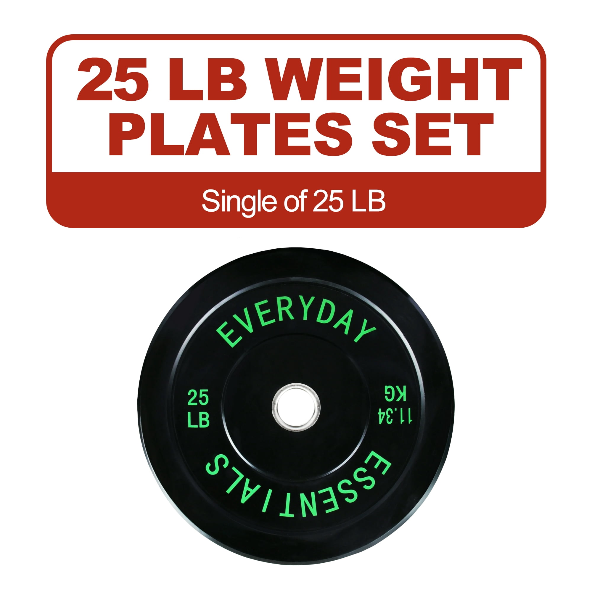 FlexWave 2-Inch Olympic Bumper Weight Plate，with Steel Hub, Black, Multiple Sizes，Single & Pair, for Strength Training & Home Gym