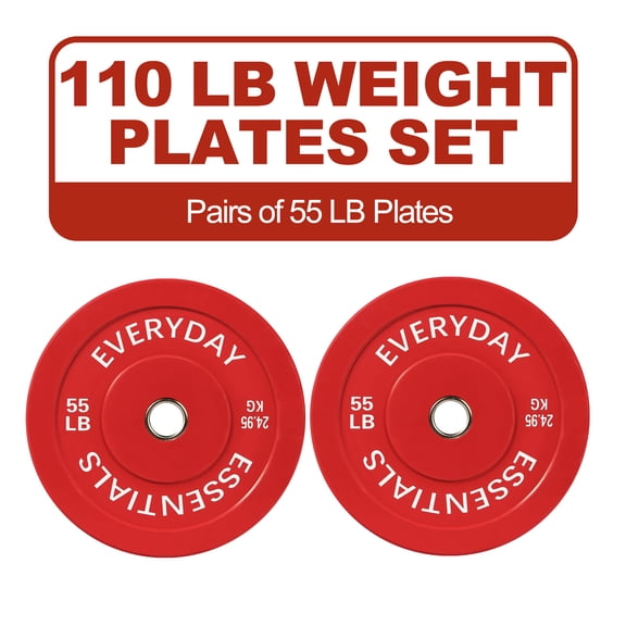 FlexWave 2-Inch Olympic Bumper Weight Plate,with Steel Hub, Multicolored, Multiple Sizes,Single & Pair, for Strength Training & Home Gym