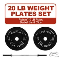 FlexWave 2-Inch Olympic Bumper Weight Plate Set,with Steel Hub,Barbell Bar & Clips,Black, Multiple Sizes,for Strength Training & Home Gym