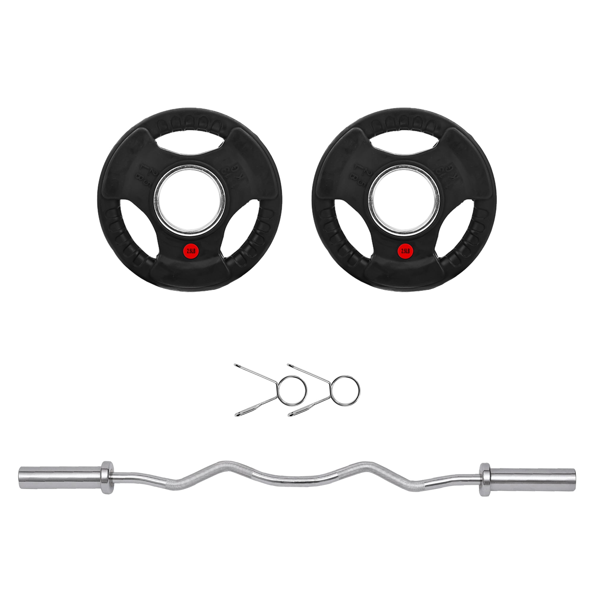 FlexWave 2-Inch Olympic Cast Iron Weight Plates，Multiple Sizes & Set Options, for Strength Training & Weightlifting