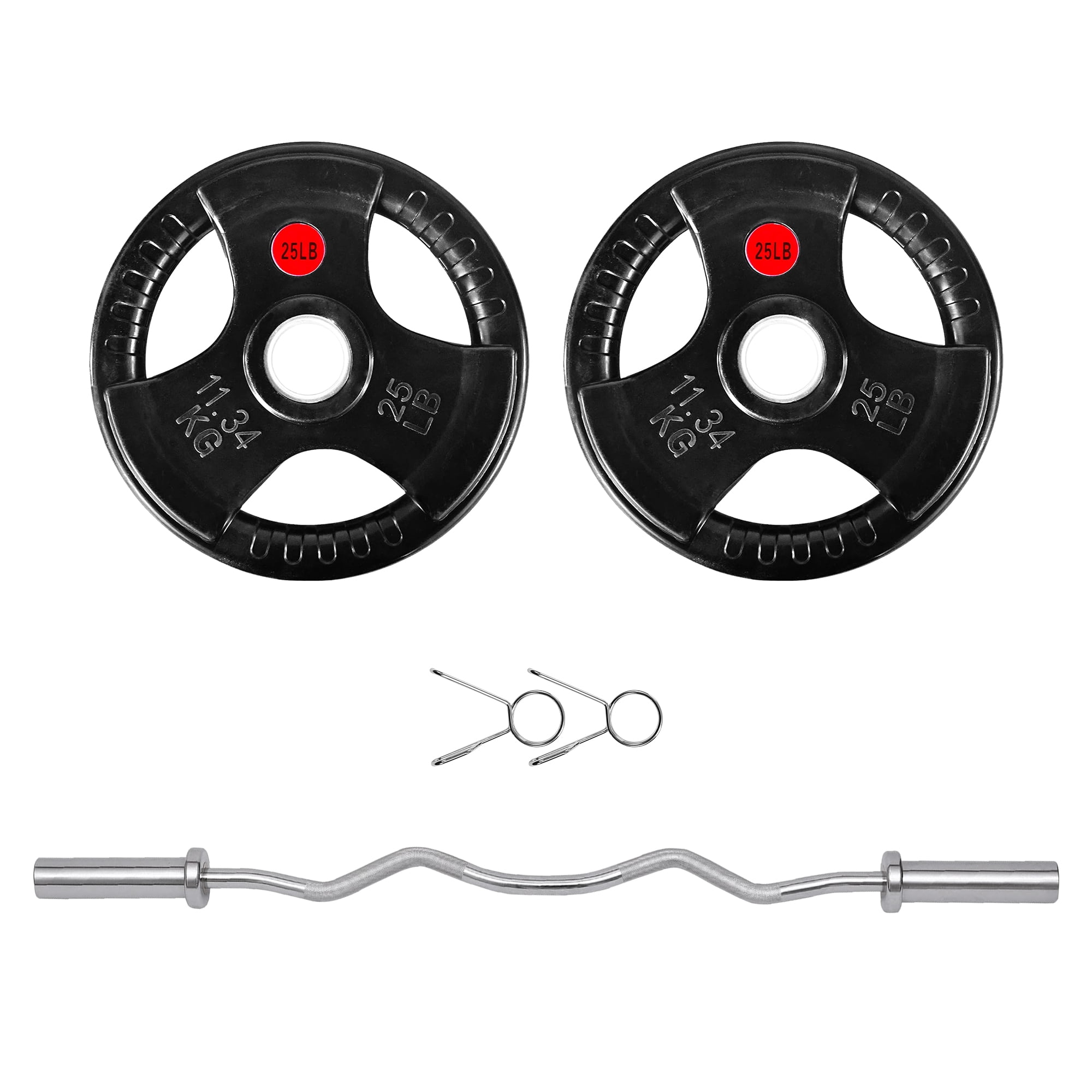 FlexWave 2-Inch Olympic Cast Iron Weight Plates，Multiple Sizes & Set Options, for Strength Training & Weightlifting