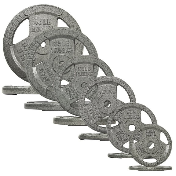 Sprint Demon 245-Pound Cast Iron Weight Plate Set: 1-Inch Hole, Rust-Resistant Finish, Durable for Strength Training