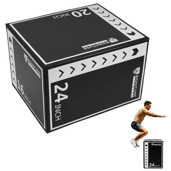 Sprint Demon 3-in-1 Rotatable Plyometric Jump Box, Jumping Trainer, Anti-Slip High-Density Foam, Adjustable Heights 16"x20"x24", Easy-to-Clean,for Home Gym, Multi-Color/Black & White Options