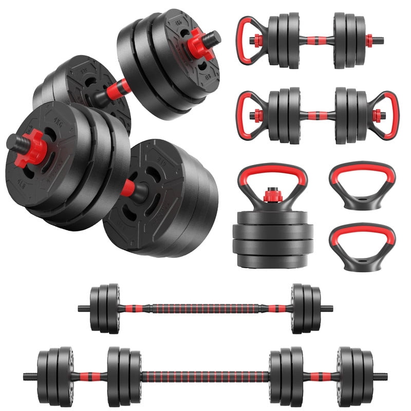 Sprint Demon 4-in-1 Adjustable Dumbbell Set, 60 LB Weight Set Converts to Dumbbells, Barbell, Kettlebell & Push Up Stand for Home Gym