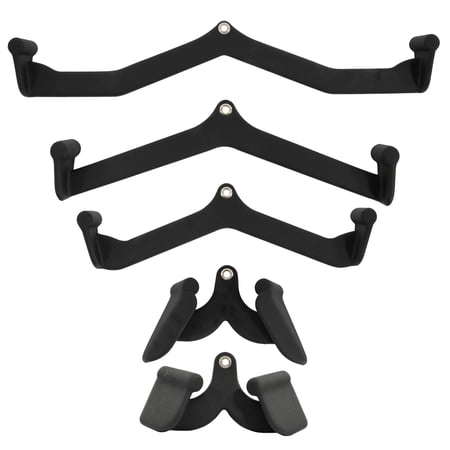 Sprint Demon 5-Piece LAT Pulldown Attachment Set for Cable Machine, Rubber Grip Row Bar Handles for Back, Biceps & Triceps Home Gym Strength Training