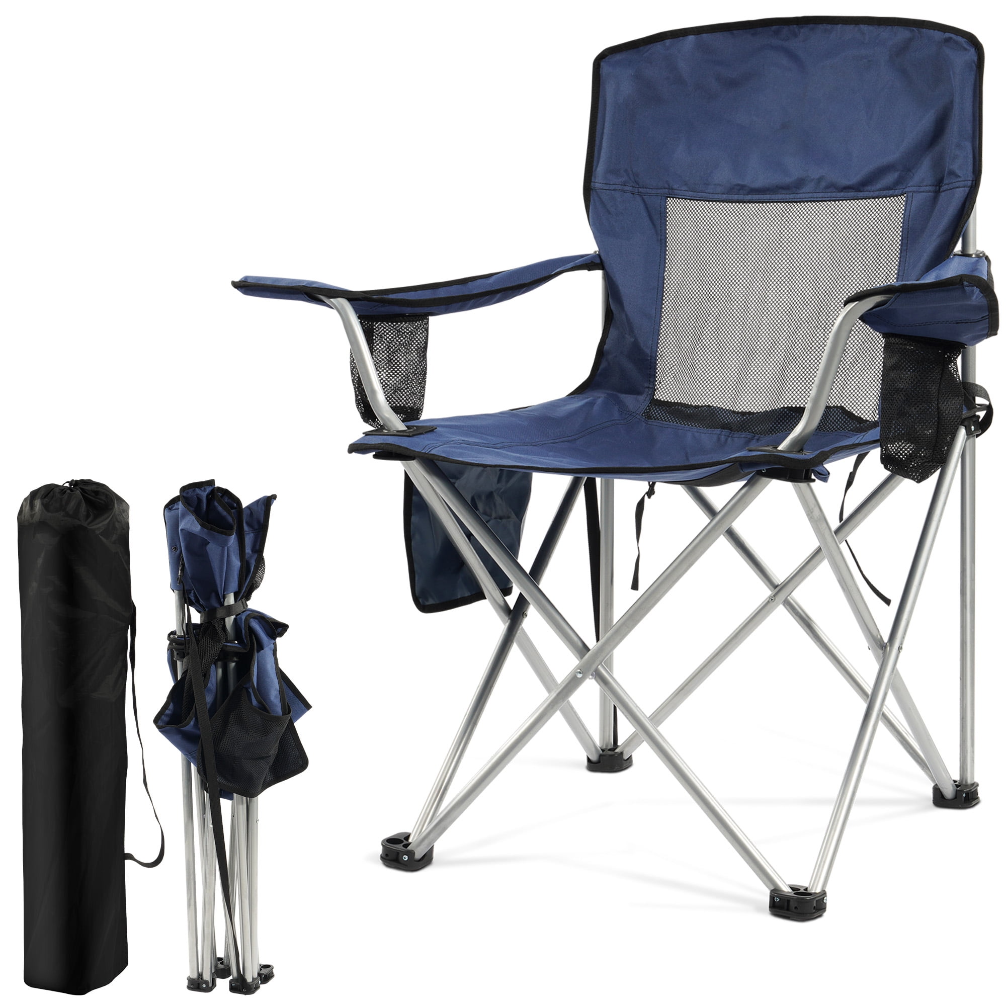 Sprint Demon Folding Camp Chair，Portable Outdoor Chair with Cup Holder & Carrying Bag，for Camping, Beach, Fishing, and Sports Events