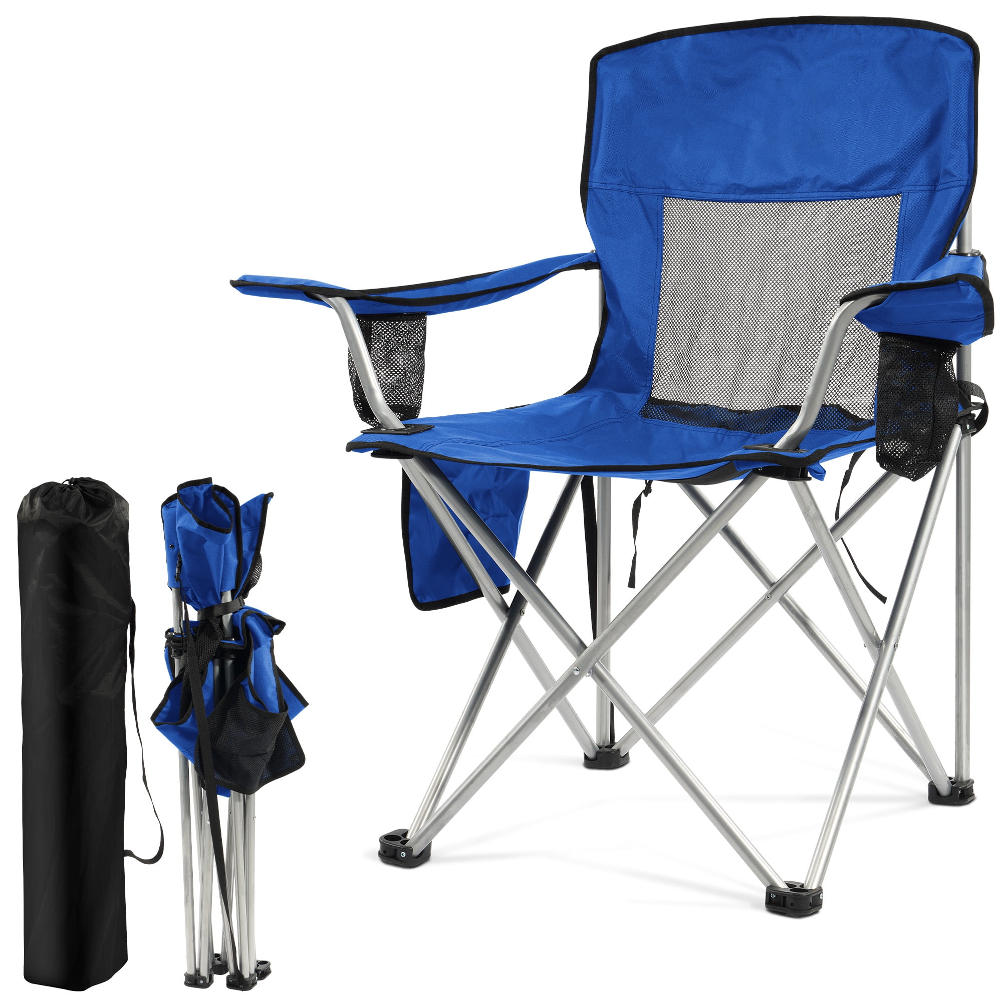 Sprint Demon Folding Camp Chair，Portable Outdoor Chair with Cup Holder & Carrying Bag，for Camping, Beach, Fishing, and Sports Events
