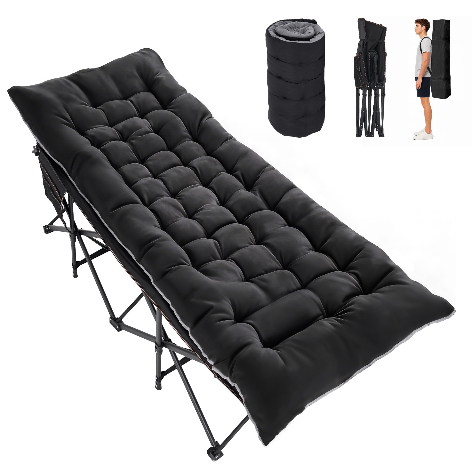 Sprint Demon Folding Camping Cot with Mattress for Adults, 900 lb Heavy Duty Portable Guest Bed for Camping, Home & Travel