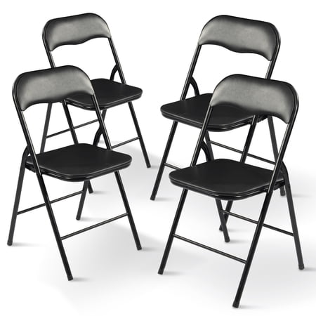 FlexWave Folding Chair Adult version Set,Includes 4 Folding Chairs,for Home, Game Night, Picnic, or Party