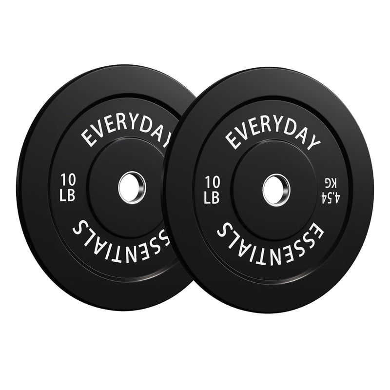Sprint Demon Olympic Bumper Plates, 2-Inch Solid Rubber Weight Plates for Home Gym and Strength Training, 10 LB Pair, Black
