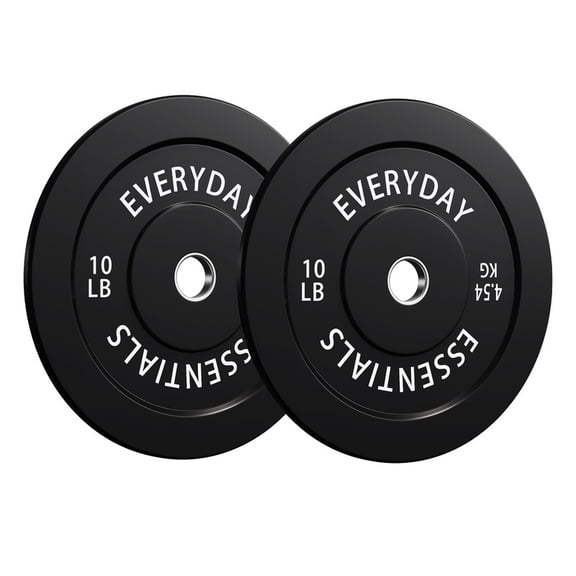 Sprint Demon Olympic Bumper Plates, 2-Inch Solid Rubber Weight Plates for Home Gym and Strength Training, 10 LB Pair, Black