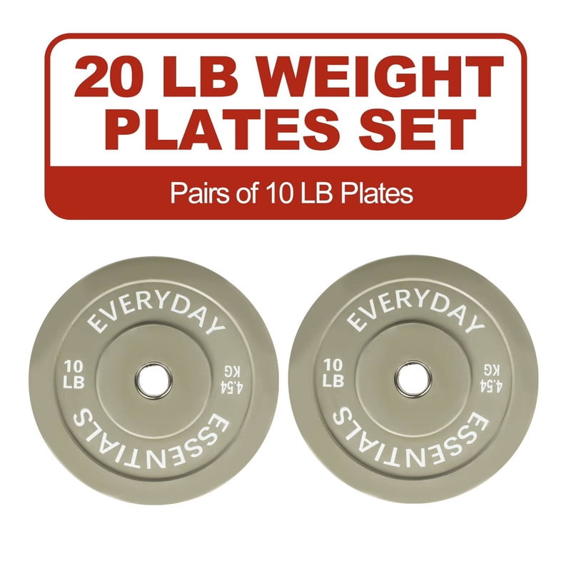 Sprint Demon Olympic Bumper Plates, 2-Inch Solid Rubber Weight Plates for Home Gym and Strength Training, 10 LB Pair, Gray