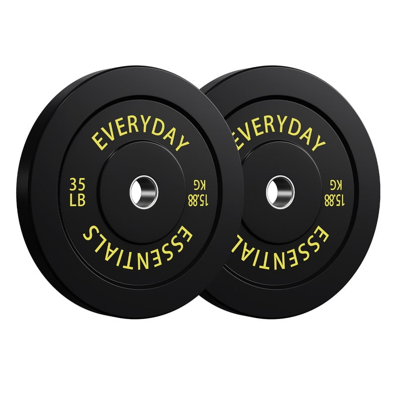 Sprint Demon Olympic Bumper Plates, 2-Inch Solid Rubber Weight Plates for Home Gym and Strength Training, 35 LB Pair, Black