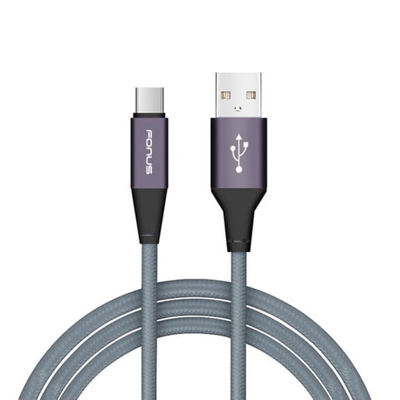 Sprint HTC U11 Gray Durable Braided 6ft Long Type-C Cable Rapid Charger Sync USB Wire G9L