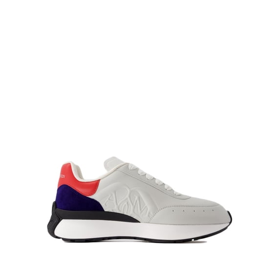 Alexander Mcqueen Male Sprint Runner Sneakers - Calfskin - Grey Grey Sizes EU 34-50 2/3