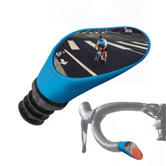 Sprintech Road Drop Bar Rearview Mirror Blue Single Left Side