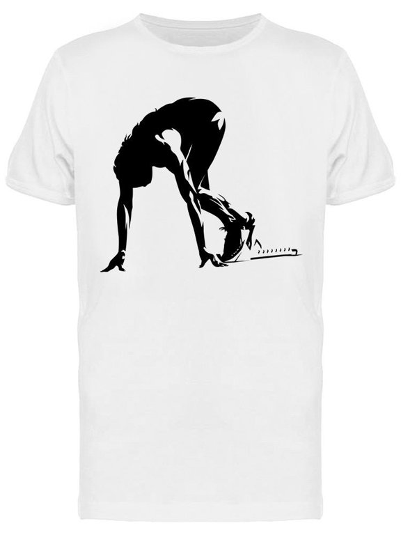 Sprinter Kneeling In Blocks T-Shirt Men -Image by Shutterstock, Male XX-Large