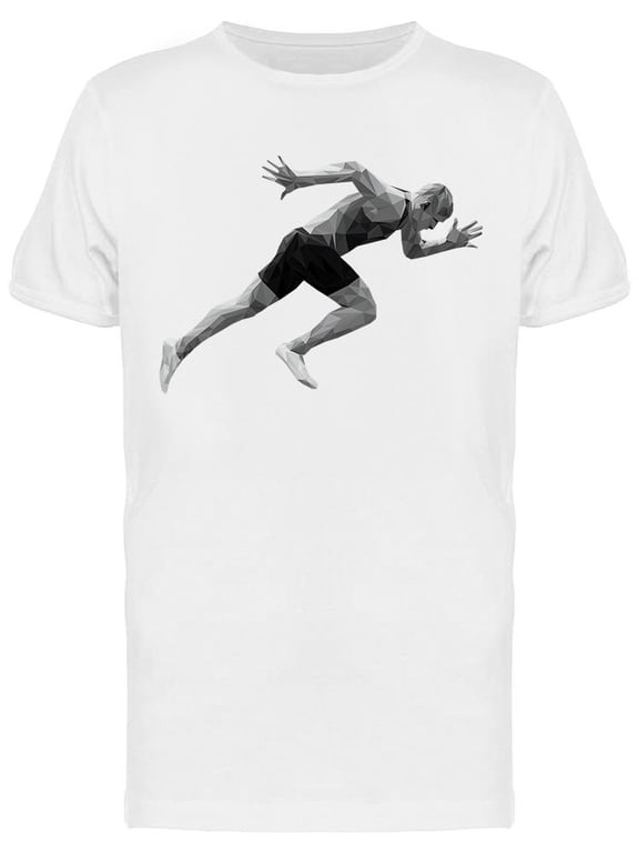 Sprinter Man Athlete T-Shirt Men -Image by Shutterstock, Male Small