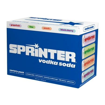 Sprinter Vodka Soda, 8 Variety Pack 355 ml Cans, 4.5% ABV