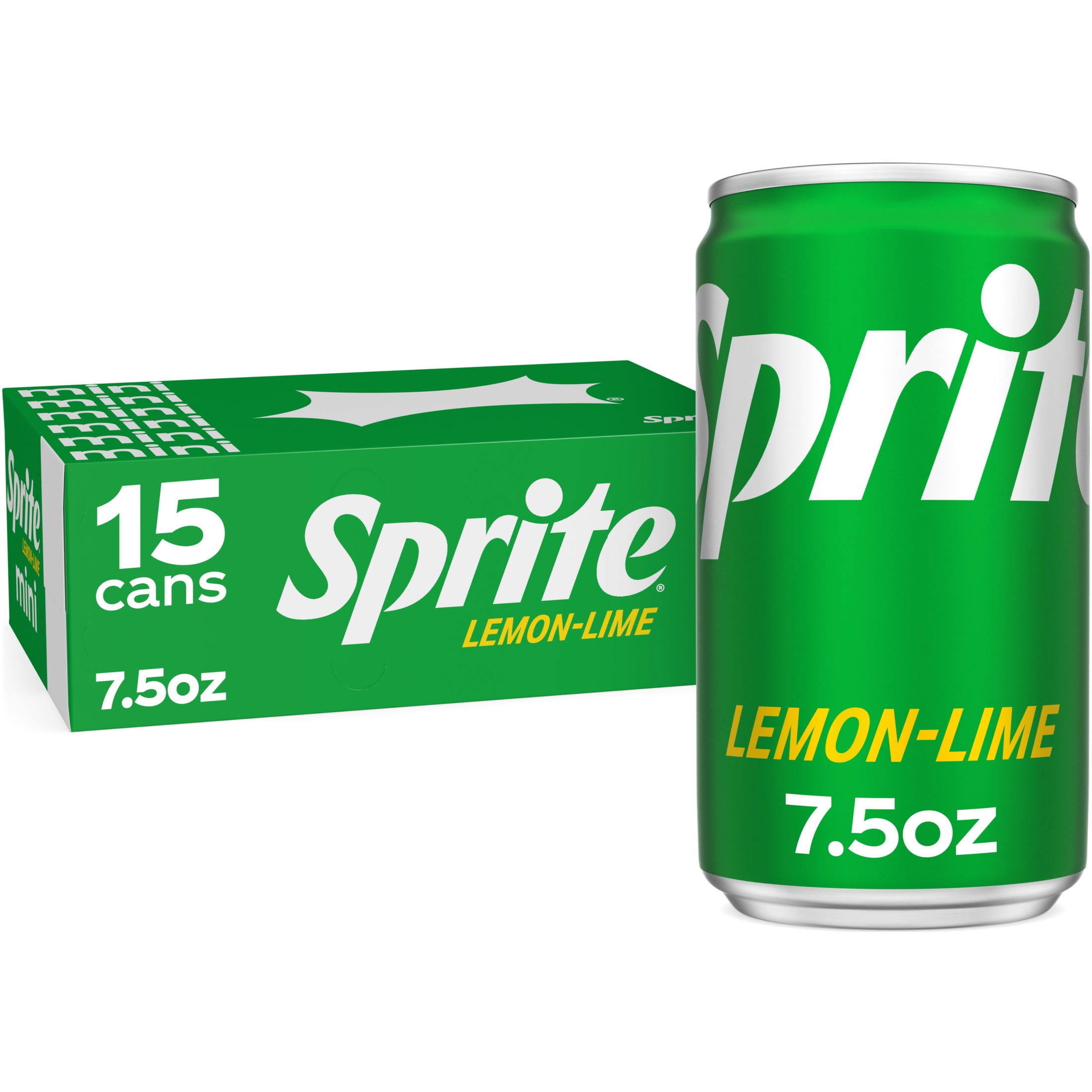 Sprite Lemon-Lime Caffeine Free Soda Pop Mini Cans, 7.5 fl oz, 15 Pack