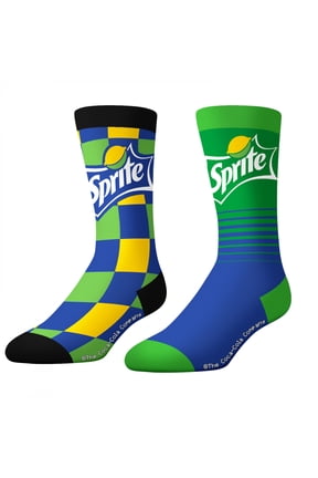 Checkboard  and  Lines Adult Crew Socks 2-Pack
