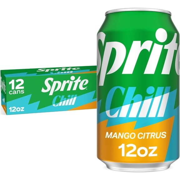 Sprite Chill Mango Citrus Soda Pop, 12 fl oz Cans, 12 Pack