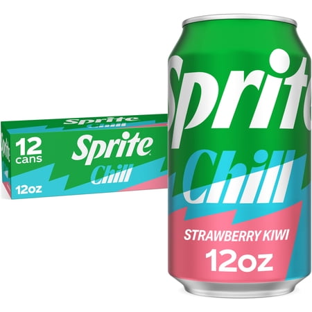 Sprite Chill Strawberry Kiwi Caffeine Free Soda Pop Fridge Pack Cans, 12 fl oz, 12 Pack