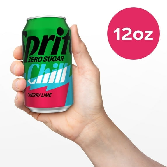 Sprite Chill Zero Sugar Cherry Lime Natural Flavor Soda Soft Drink Cans, 12 fl oz, 4Pack