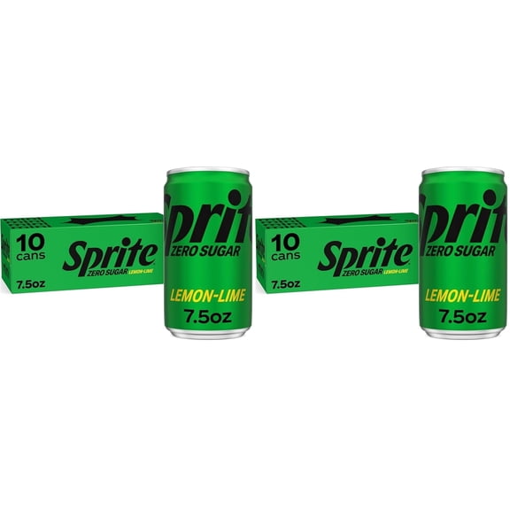 Sprite Diet Zero Sugar Lemon Lime Mini Soda Pop Soft Drink, 7.5 fl oz, 10 Pack Cans