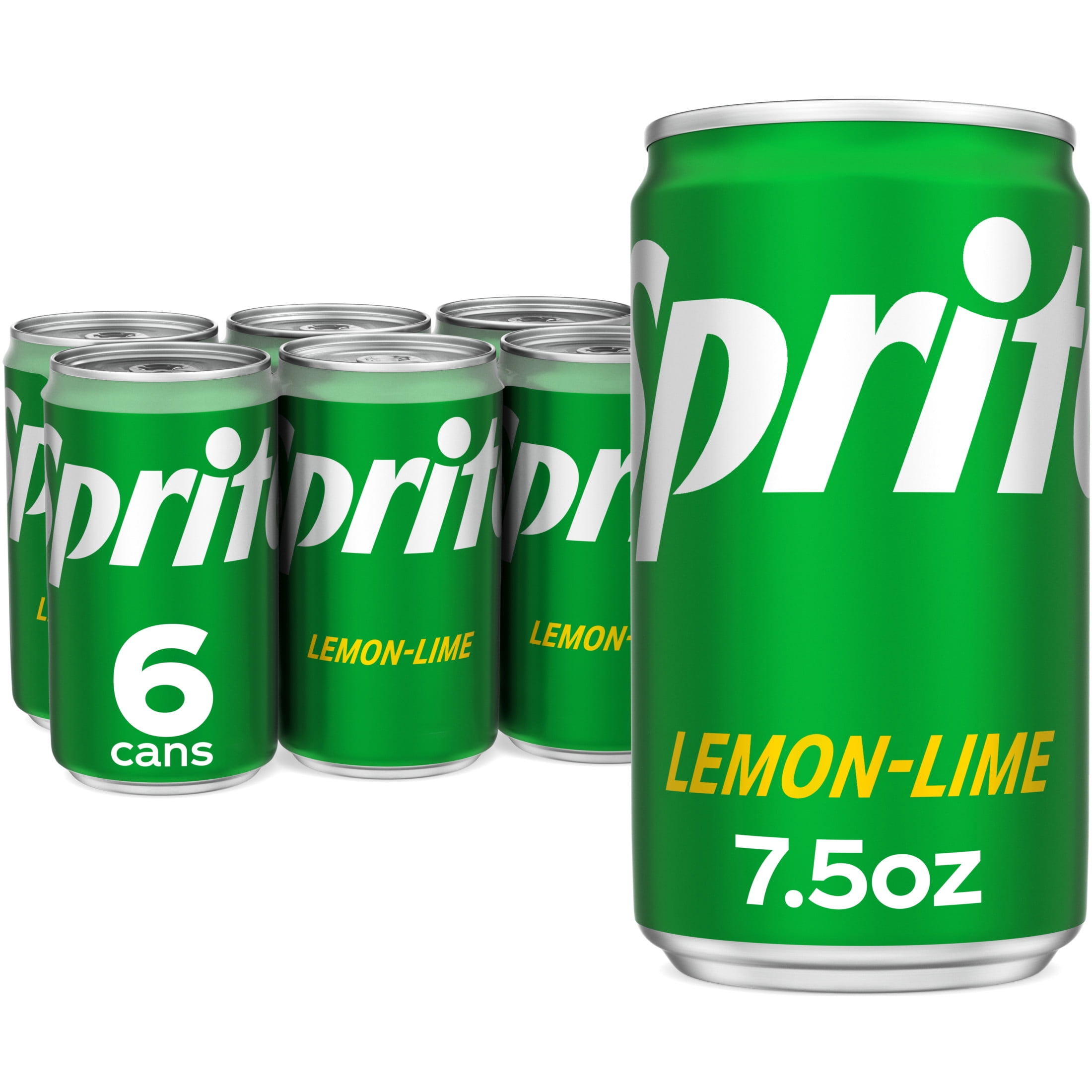 Sprite Lemon Lime Mini Soda Pop Soft Drink, 7.5 fl oz, 6 Pack Cans
