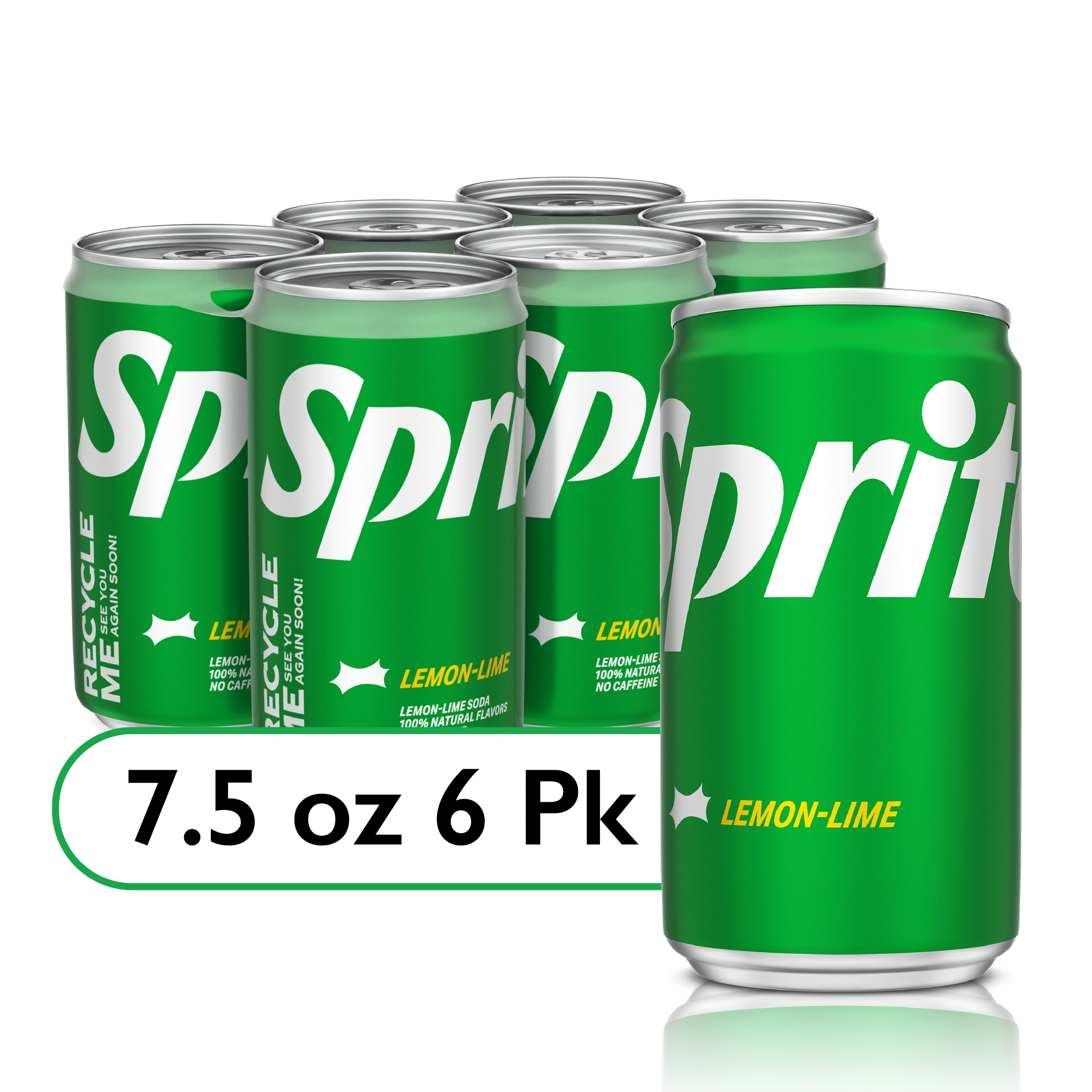 7UP Lemon Lime Soda Pop, 7.5 fl oz, 6 Pack Cans 