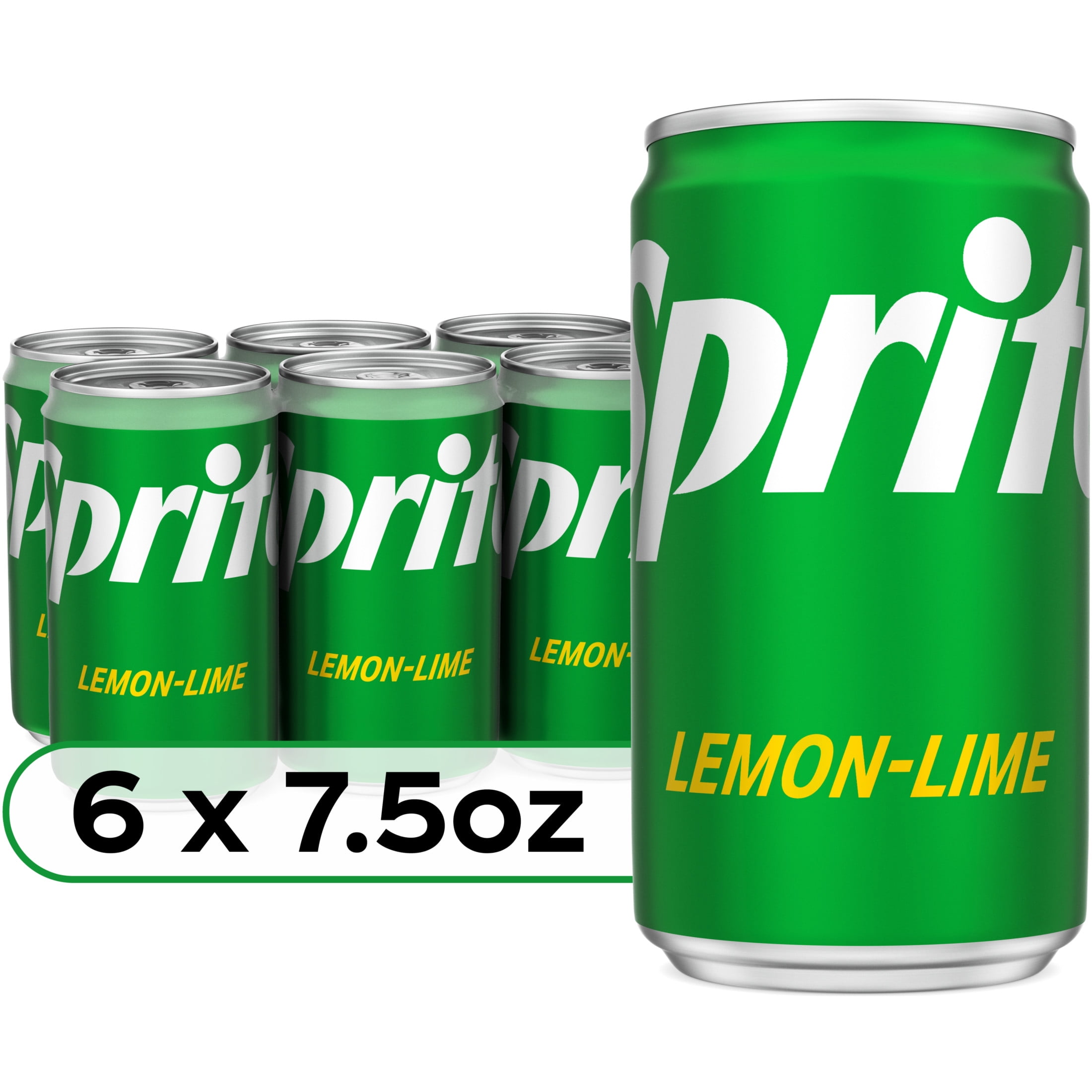 Sprite Lemon Lime Mini Soda Pop Soft Drink, 7.5 fl oz, 6 Pack Cans