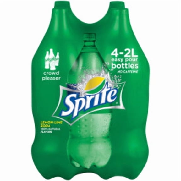 Sprite Lemon-Lime Soda, Caffeine-Free, 4-Pack, 2 Liter Bottles