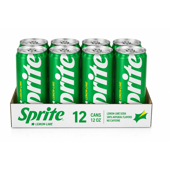 Sprite Lemon Lime Soda, Crisp Caffeine-Free Carbonated Soft Drink, 12 fl oz Slim Cans, 12 Pack
