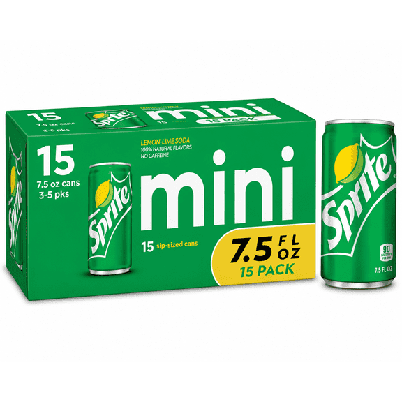 Sprite Lemon-Lime Soda Mini Cans, 15 Pack, 7.5 fl oz