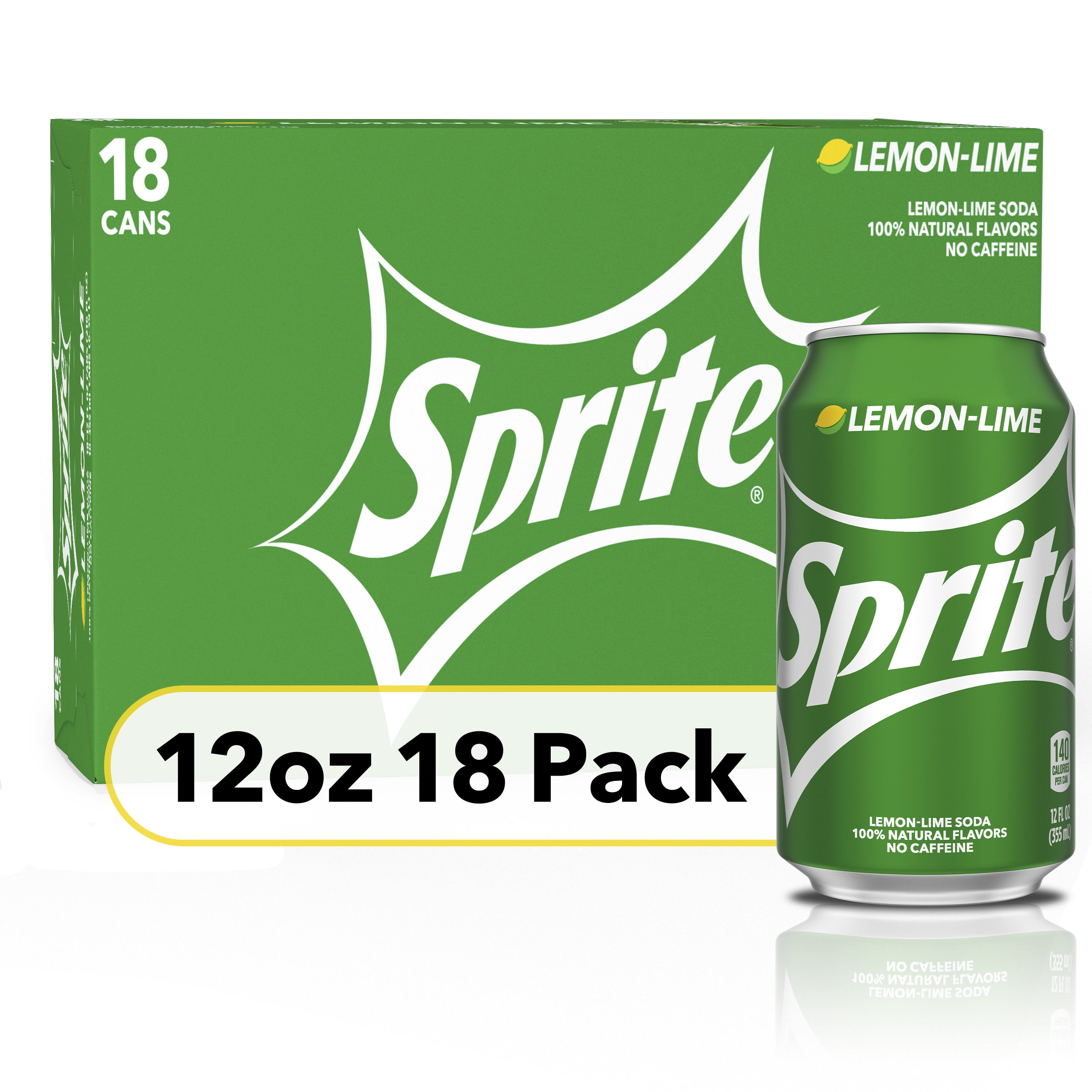 Sprite Lemon Lime Soda Pop, 12 fl oz, 18 Pack Cans 