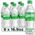 thumbnail image 1 of Sprite Lemon Lime Soda Pop, 16.9 fl oz, 6 Pack Bottles, 1 of 7