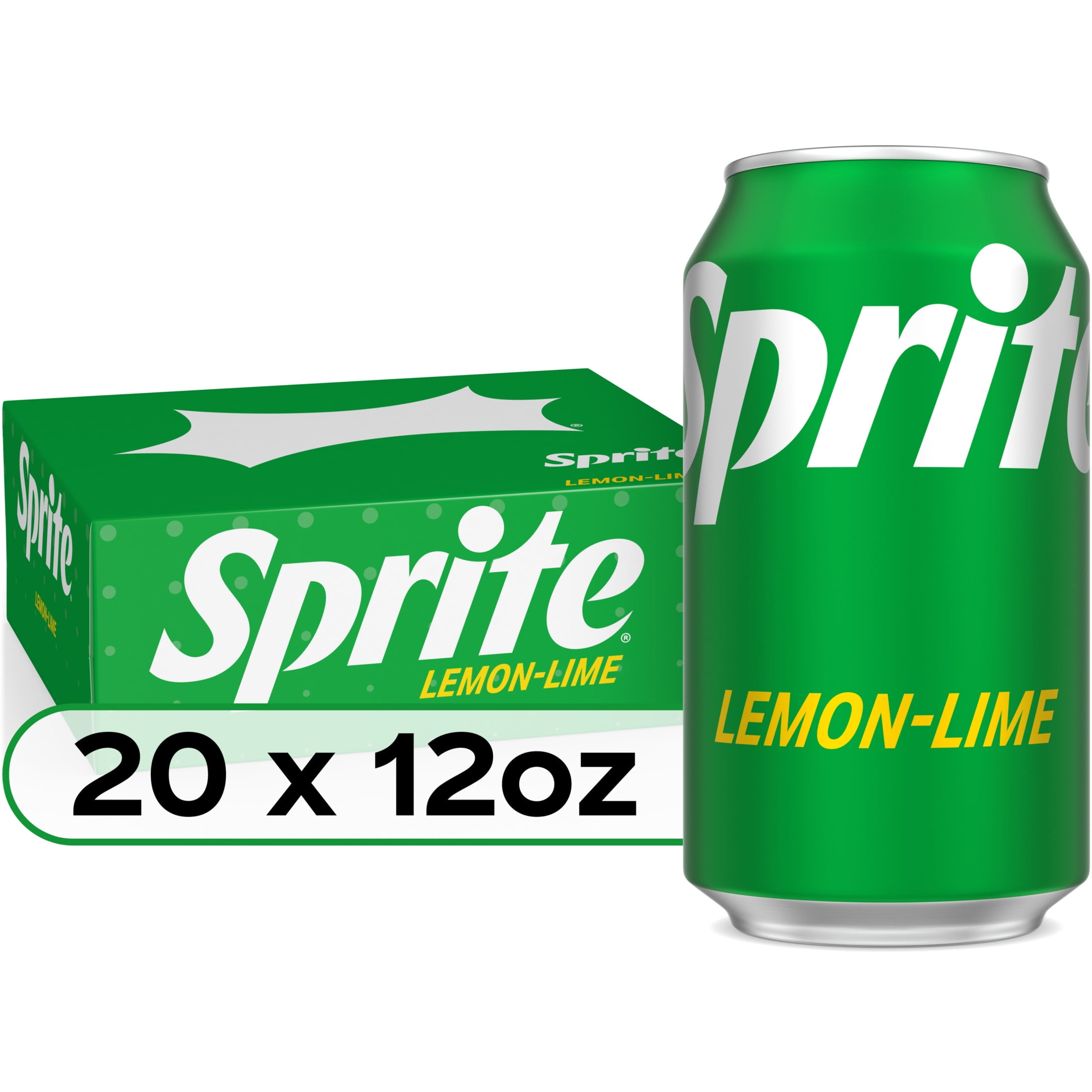 Sprite Lemon Lime Soda Soft Drinks, 12 fl oz, 20 Pack