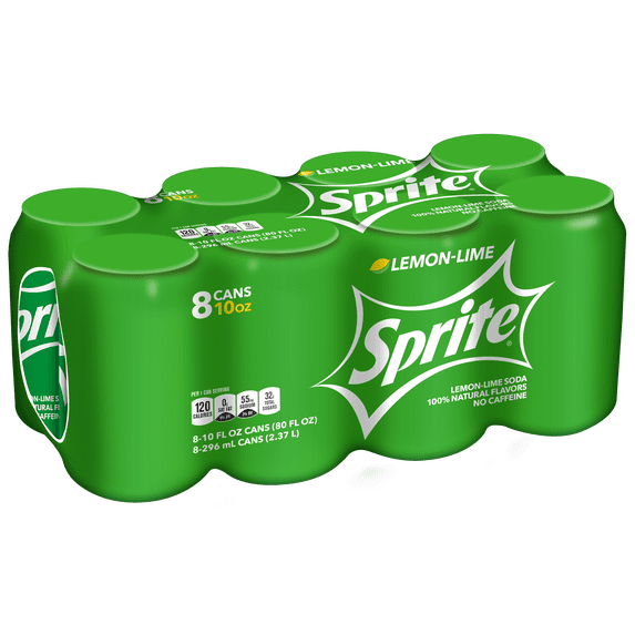 Sprite Lemon Lime, Soft Drink, 8 Pack 10 fl oz Aluminum Cans - Walmart.com