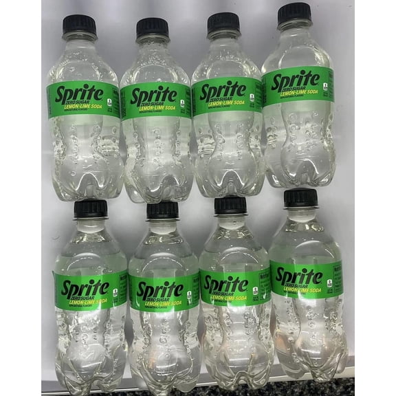 Lemon Lime Zero Sugar, 12oz Bottles, Pack of 8, Bundled with LangsRetail Recipe Card,  Diet Soda Bottles, Zero Sugar  Bottles, Small Can Sized Bottles, 96oz