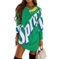 thumbnail image 1 of Sprite Long Sleeved Dress elegant dress dress party evening elegant luxury celebrity for girls women"s clothing trend, 1 of 4