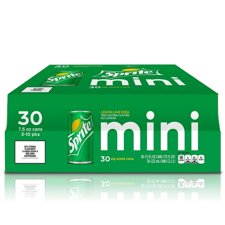 Sprite Mini Soda Cans, 7.5 Fluid Ounce, Pack of 30 - Walmart.com Sprite Mini Soda Cans, 7.5 Fluid Ounce, Pack of 30 - Walmart.com