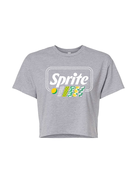 - Pattern Stripes - Juniors Cropped Cotton Blend T-Shirt